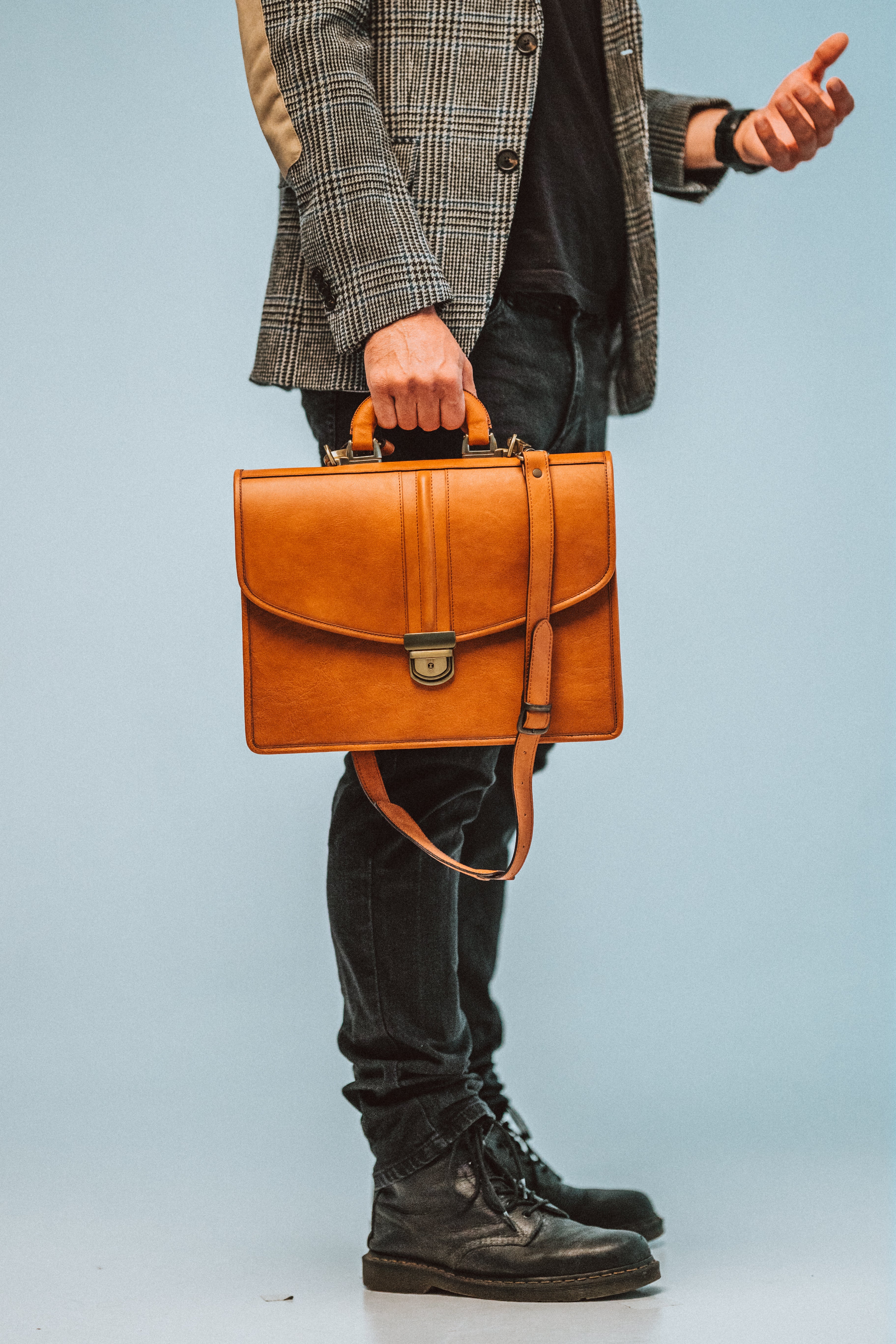 Leder-Aktentasche Nr. 99 – Cognac