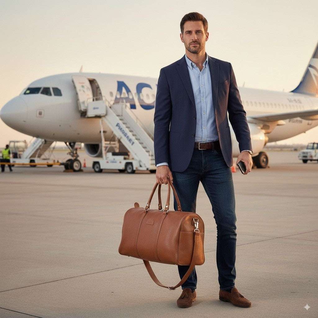 Leder-Reisetasche 20L – Hellbraun